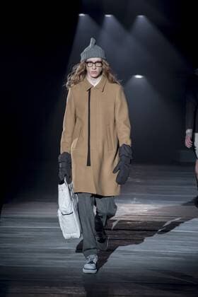 Japan: Onitsuka Tiger brand, Andrea Pompilio s autumn winter 2016 collection A model on the runway during the Onitsuka Tiger brand, Andrea Pompilio s design 2016 autumn winter fashion show at the Mercedes-Benz Fashion Week Tokyo in Japan.  AlessandroxDixCiommo