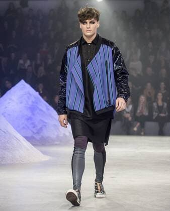 (160319) -- VILNIUS, March 18, 2016 -- A model presents a creation during the international fashion show Fashion Infection in Vilnius, Lithuania, on March 18, 2015. The show was held from March 18 to March 18. ) LITHUANIA-VILNIUS-FASHION SHOW AlfredasxPliadis 