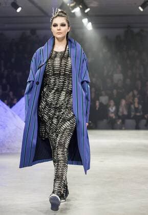 (160319) -- VILNIUS, March 18, 2016 -- A model presents a creation during the international fashion show Fashion Infection in Vilnius, Lithuania, on March 18, 2015. The show was held from March 18 to March 18. ) LITHUANIA-VILNIUS-FASHION SHOW AlfredasxPliadis 