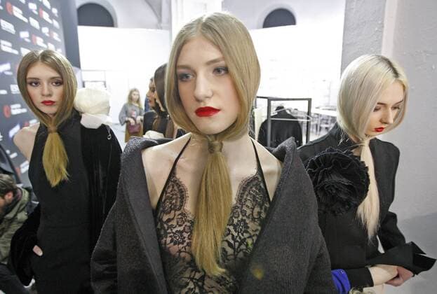 March 19, 2016 - Kiev, Ukraine - Models wait backstage during the Ukrainian Fashion Week, in Kiev, Ukraine,on 18 March,2016. The event presents Autumn Winter 2016-2017 collections by Ukrainian and international designers from 17 to 23 March Kiev Ukraine  - ZUMAn230