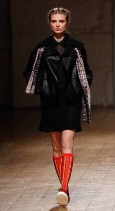 Portugal: Fashion Week A model displays a creation by portuguese designer Katty Xiomara at her Fall Winter 2016 collection fashion show during Portugal Fashion Week in Porto.  NunoxGuimaraes