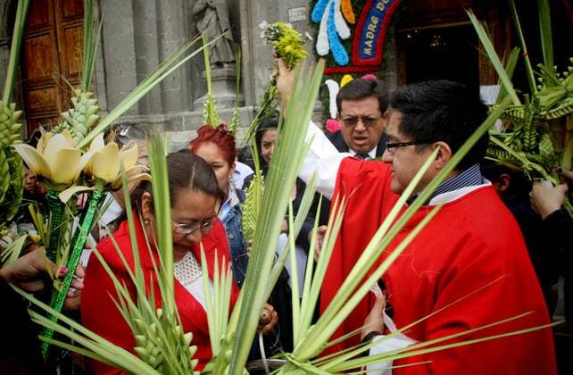 (160320) -- MEXICO CITY, March 20, 2016 -- Devotees attend the blessing of Palm Sunday, in the framework of Holy Week, in Mexico City, capital of Mexico, on March 20, 2016. Jorge R¨ªos) (jp) (fnc) MEXICO-MEXICO CITY-HOLY WEEK e JorgexR¨ªosxponce 