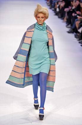 March 21, 2016 - Kiev, Ukraine - A model presents a creation by Ukrainian designer OLGA MAY,during the Ukrainian Fashion Week in Kiev, Ukraine,on 21 March,2016. The event presents Autumn Winter 2016-2017 collections by Ukrainian and international designers from 17 to 23 March. Kiev Ukraine - ZUMAg194