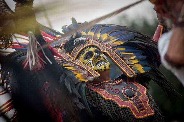 A man takes part in a ceremony to celebrate the spring equinox in the archaeological zone of Cuicuilco in Mexico City, capital of Mexico, on March 21, 2016. Spring equinox marks the sun s crossing of the Equator and the start of spring in the Northern Hemisphere. Each year, ceremonies are held in Mexico to celebrate the spring equinox. ) MEXICO-MEXICO CITY-SPRING-EQUINOX PedroxMera 