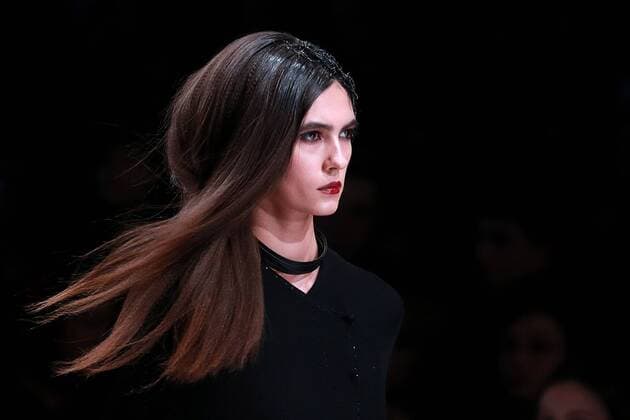 MOSCOW, RUSSIA. MARCH 23, 2016. A model showcases a creation by Russian designer Elena Shipilova at the 2016 Moscow Fashion Week in Moscow s Gostiny Dvor. Sergei Fadecihev TASS  TS01D2F6