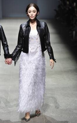 BEIJING, CHINA - MARCH 24: (CHINA OUT) Actress and model Gulnazar showcases on runway during the 2016 Alexander.T.Zhao Collection Autumn Winter designed by Zhao Tao on March 24, 2016 in Beijing, China.  CFP481674659
