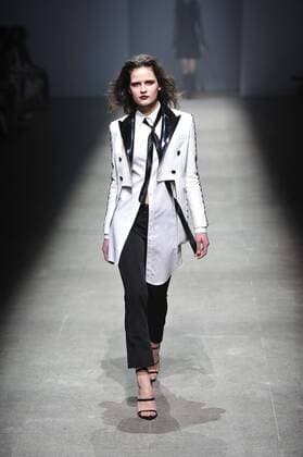 March 24, 2016 - Beijing, Beijing, CHN - Beijing, CHINA - March 24 2016: (EDITORIAL USE ONLY. CHINA OUT) 2016 F W Beijing Fashion Week: Models present ALEXANDER.T.ZHAO show. Beijing CHN  - ZUMAs145