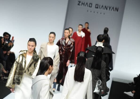 BEIJING, CHINA - MARCH 25: (CHINA OUT) Models showcase designs on the runway at ZHAO QIANYAN Collection during the Mercedes-Benz China Fashion Week Autumn Winter 2016 17 at 751D.Park on March 25, 2016 in Beijing, China.  CFP481722704