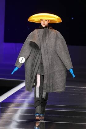 BEIJING, CHINA - MARCH 25: (CHINA OUT) A model showcases designs on the runway at Hempel Award - the 24th China International Young Fashion Designers Contest during day one of the Mercedes-Benz China Fashion Week A W 16 17 Collection at Beijing Hotel on March 25, 2016 in Beijing, China.  CFP481722774
