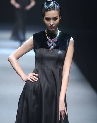 BEIJING, CHINA - MARCH 26: (CHINA OUT) A model showcases designs on the runway at HMR Collection during the Mercedes-Benz China Fashion Week Autumn Winter 2016 2017 at 751D.Park on March 26, 2016 in Beijing, China.  CFP481765090