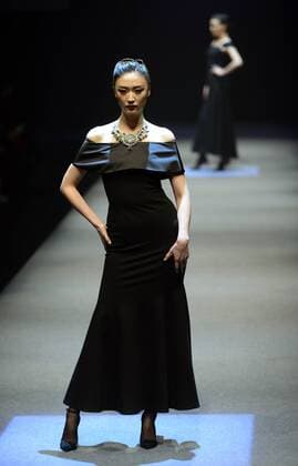 BEIJING, CHINA - MARCH 26: (CHINA OUT) A model showcases designs on the runway at HMR Collection during the Mercedes-Benz China Fashion Week Autumn Winter 2016 2017 at 751D.Park on March 26, 2016 in Beijing, China.  CFP481765105