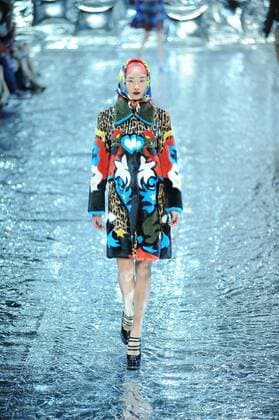 BEIJING, CHINA - MARCH 27: (CHINA OUT) A model showcases designs on the runway at Mary Katrantzou Collection during the Mercedes-Benz China Fashion Week Autumn Winter 2016 2017 at 751D.Park on March 27, 2016 in Beijing, China.  CFP481794589