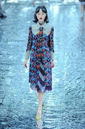 BEIJING, CHINA - MARCH 27: (CHINA OUT) A model showcases designs on the runway at Mary Katrantzou Collection during the Mercedes-Benz China Fashion Week Autumn Winter 2016 2017 at 751D.Park on March 27, 2016 in Beijing, China.  CFP481794590