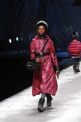 BEIJING, CHINA - MARCH 28: (CHINA OUT) A model showcases designs on the runway at BOSIDENG Collection during the Mercedes-Benz China Fashion Week Autumn Winter 2016 2017 at Beijing Hotel on March 28, 2016 in Beijing, China.  CFP481829675