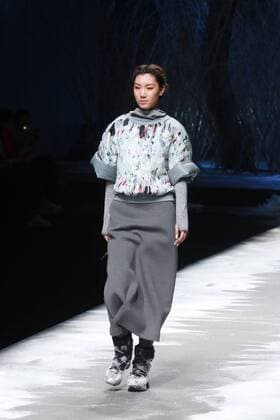 BEIJING, CHINA - MARCH 28: (CHINA OUT) A model showcases designs on the runway at BOSIDENG Collection during the Mercedes-Benz China Fashion Week Autumn Winter 2016 2017 at Beijing Hotel on March 28, 2016 in Beijing, China.  CFP481829678