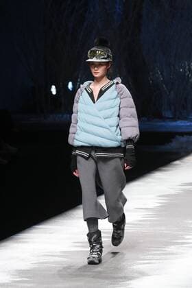 BEIJING, CHINA - MARCH 28: (CHINA OUT) A model showcases designs on the runway at BOSIDENG Collection during the Mercedes-Benz China Fashion Week Autumn Winter 2016 2017 at Beijing Hotel on March 28, 2016 in Beijing, China.  CFP481829685