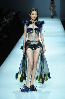 BEIJING, CHINA - MARCH 28: (CHINA OUT) A model showcases designs on the runway at XEFIEE Collection during the Mercedes-Benz China Fashion Week Autumn Winter 2016 2017 at 751D.Park on March 28, 2016 in Beijing, China.  CFP481829611