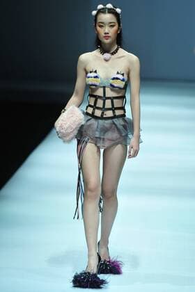 BEIJING, CHINA - MARCH 28: (CHINA OUT) A model showcases designs on the runway at XEFIEE Collection during the Mercedes-Benz China Fashion Week Autumn Winter 2016 2017 at 751D.Park on March 28, 2016 in Beijing, China.  CFP481829602