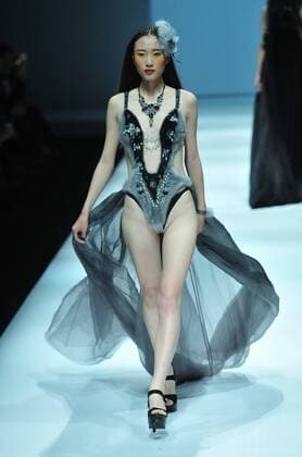 BEIJING, CHINA - MARCH 28: (CHINA OUT) A model showcases designs on the runway at XEFIEE Collection during the Mercedes-Benz China Fashion Week Autumn Winter 2016 2017 at 751D.Park on March 28, 2016 in Beijing, China.  CFP481829604