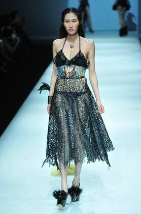 BEIJING, CHINA - MARCH 28: (CHINA OUT) A model showcases designs on the runway at XEFIEE Collection during the Mercedes-Benz China Fashion Week Autumn Winter 2016 2017 at 751D.Park on March 28, 2016 in Beijing, China.  CFP481829599