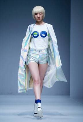 BEIJING, CHINA - MARCH 28: (CHINA OUT) A model showcases designs on the runway at E-hoo & FILYNN Collection during the Mercedes-Benz China Fashion Week Autumn Winter 2016 2017 at 751D.Park on March 28, 2016 in Beijing, China.  CFP481840315