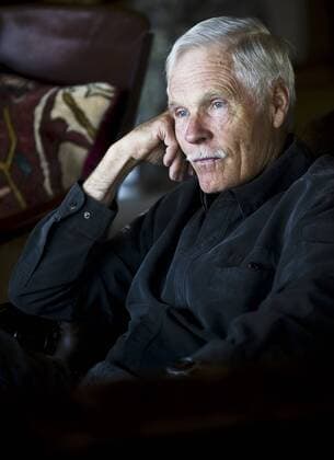 October 12, 2011 - Alder, Montana, U.S. - American media mogul TED TURNER, founder of TBS and CNN, in his home at Snowcrest Ranch. - ZUMAs137