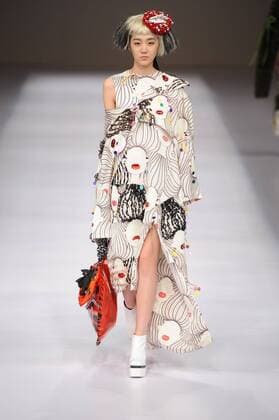 BEIJING, CHINA - MARCH 29: (CHINA OUT) A model showcases designs on the runway at Beijing Institute of Fashion Technology¡¤Emerging Design Collection & BIFT¡¤ELLASSAY Scholarship Awarding Ceremony during the Mercedes-Benz China Fashion Week Autumn Winter 2016 2017 at Beijing Hotel on March 29, 2016 in Beijing, China.  CFP481872764