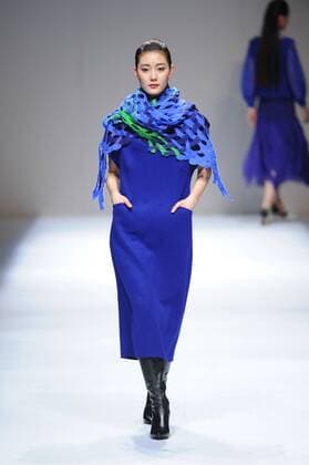 BEIJING, CHINA - MARCH 29: (CHINA OUT) A model showcases designs on the runway at Fei Gallery & Boutique Collection during the Mercedes-Benz China Fashion Week Autumn Winter 2016 2017 at Beijing Hotel on March 29, 2016 in Beijing, China.  CFP481873151