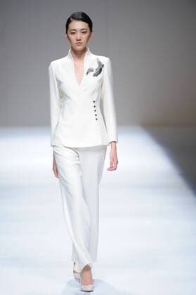 BEIJING, CHINA - MARCH 29: (CHINA OUT) A model showcases designs on the runway at Fei Gallery & Boutique Collection during the Mercedes-Benz China Fashion Week Autumn Winter 2016 2017 at Beijing Hotel on March 29, 2016 in Beijing, China.  CFP481873161