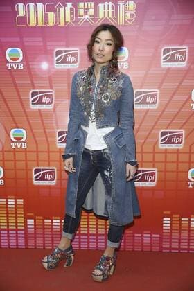 HONG KONG, CHINA - MARCH 29: (CHINA OUT) Singer Sammi Cheng attends the recording of IFPI Hong Kong Music Top Sales Awards 2015 on March 29, 2016 in Hong Kong, China.  CFP481873358
