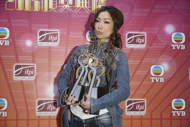 HONG KONG, CHINA - MARCH 29: (CHINA OUT) Singer Sammi Cheng attends the recording of IFPI Hong Kong Music Top Sales Awards 2015 on March 29, 2016 in Hong Kong, China.  CFP481873365
