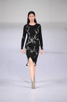 BEIJING, CHINA - MARCH 29: (CHINA OUT) A model showcases designs on the runway at DUXI Collection during the Mercedes-Benz China Fashion Week Autumn Winter 2016 2017 at Beijing Hotel on March 29, 2016 in Beijing, China.  CFP481873084