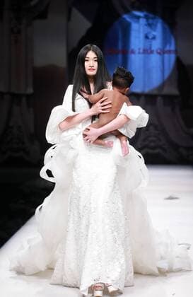 BEIJING, CHINA - MARCH 30: (CHINA OUT) A model showcases designs on the runway at J.Queen & Little Collection during the Mercedes-Benz China Fashion Week Autumn Winter 2016 2017 at Beijing Hotel on March 30, 2016 in Beijing, China.  CFP481930904