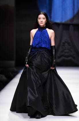 BEIJING, CHINA - MARCH 30: (CHINA OUT) A model showcases designs on the runway at J.Queen & Little Collection during the Mercedes-Benz China Fashion Week Autumn Winter 2016 2017 at Beijing Hotel on March 30, 2016 in Beijing, China.  CFP481930918
