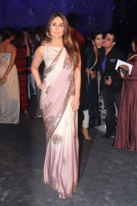 MUMBAI, INDIA - MARCH 29: Bollywood actor Kareena Kapoor Khan during the opening show of Lakme Fashion Week Summer Resort 2016, at Mehboob Studio, Bandra on March 29, 2016 in Mumbai, India. (Photo by Pramod Thakur Hindustan Times ) Lakme Fashion Week Summer Resort 2016