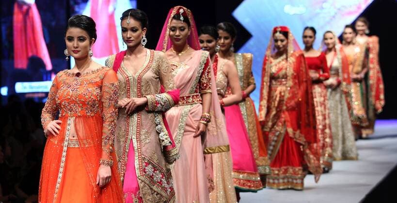 Models present creations during the second day of TGIF Nepal Fashion week in Kathmandu, Nepal, March 31, 2016. The four-day fashion week will present both domestic and foreign designers creations. ) NEPAL-KATHMANDU-TGIF NEPAL FASHION WEEK SunilxSharma 