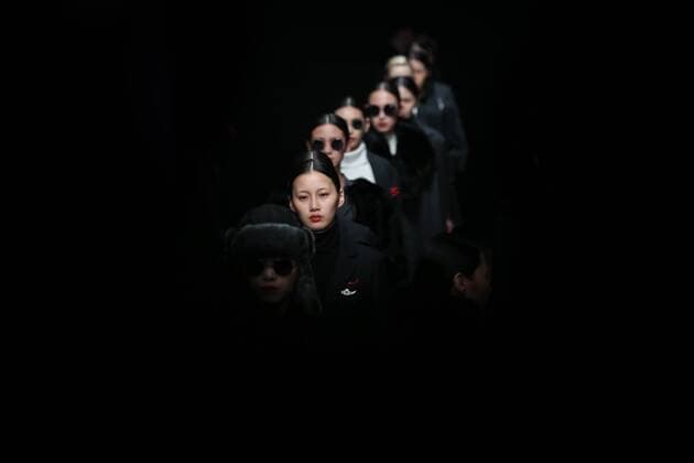 BEIJING, CHINA - MARCH 31: (CHINA OUT) Models showcase designs on the runway at Henry Herbert Liu Yong Private Custom Collection during the Mercedes-Benz China Fashion Week Autumn Winter 2016 2017 at 751D.Park on March 31, 2016 in Beijing, China.  CFP481994436