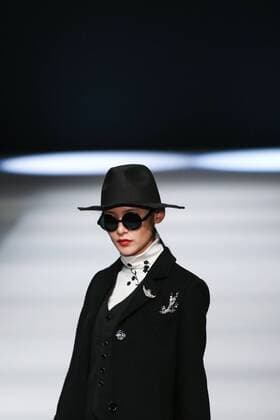 BEIJING, CHINA - MARCH 31: (CHINA OUT) A model showcases designs on the runway at Henry Herbert Liu Yong Private Custom Collection during the Mercedes-Benz China Fashion Week Autumn Winter 2016 2017 at 751D.Park on March 31, 2016 in Beijing, China.  CFP481994440