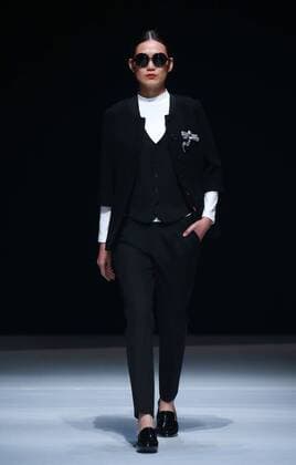 BEIJING, CHINA - MARCH 31: (CHINA OUT) A model showcases designs on the runway at Henry Herbert Liu Yong Private Custom Collection during the Mercedes-Benz China Fashion Week Autumn Winter 2016 2017 at 751D.Park on March 31, 2016 in Beijing, China.  CFP481994447