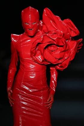 BEIJING, CHINA - MARCH 31: (CHINA OUT) A model showcases designs on the runway at Sheguang Hu Collection during the Mercedes-Benz China Fashion Week Autumn Winter 2016 2017 at 751D.Park on March 31, 2016 in Beijing, China.  CFP481980159