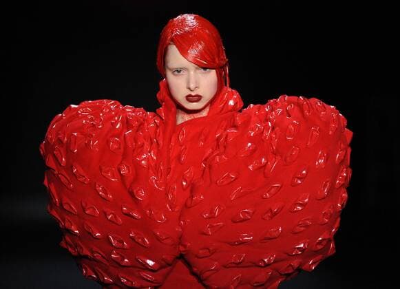 BEIJING, CHINA - MARCH 31: (CHINA OUT) A model showcases designs on the runway at Sheguang Hu Collection during the Mercedes-Benz China Fashion Week Autumn Winter 2016 2017 at 751D.Park on March 31, 2016 in Beijing, China.  CFP481980232