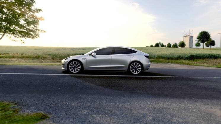 Tesla Model 3 Apr 1, 2016 - Tesla has unveiled its much-anticipated Model 3 electric car, its lowest-cost vehicle to date at $35,000. Tesla plans to produce about 500,000 vehicles a year once production. The California-based company needs the vehicle to prove popular if it is to stay in business. The first deliveries of the vehicle are scheduled to start in late 2017. Pictured: April 1, 2016 - US American electric car manufacturer U.S. - ZUMAz03_