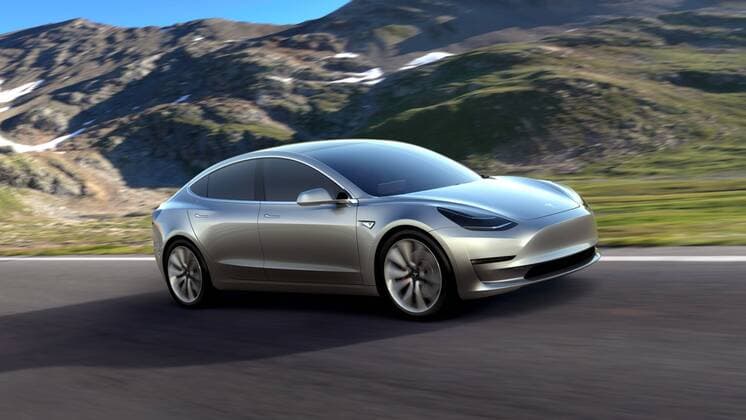 Apr 1, 2016 - Tesla has unveiled its much-anticipated Model 3 electric car, its lowest-cost vehicle to date at $35,000. Tesla plans to produce about 500,000 vehicles a year once production. The California-based company needs the vehicle to prove popular if it is to stay in business. The first deliveries of the vehicle are scheduled to start in late 2017. Pictured: April 1, 2016 - US American electric car manufacturer U.S. - ZUMAz03_