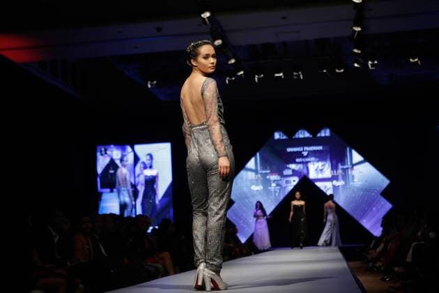 April 1, 2016 - Kathmandu, Nepal - A model presents a creation by a local designer during the 3rd day of Nepal Fashion Week in Kathmandu, Nepal on April 1, 2016. Kathmandu Nepal  - ZUMAn230