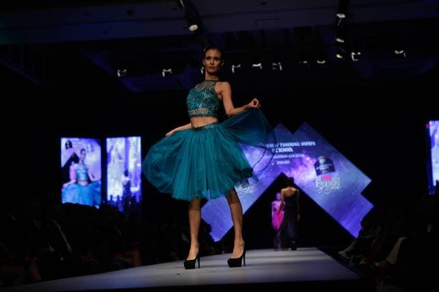 April 1, 2016 - Kathmandu, Nepal - A model presents a creation by a local designer during the 3rd day of Nepal Fashion Week in Kathmandu, Nepal on April 1, 2016. Kathmandu Nepal  - ZUMAn230