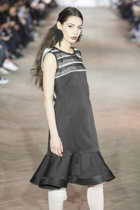 (160403) -- TBILISI, April 3, 2016 -- A model presents a creation by Atelier from Georgia during the Tbilisi Fall & Winter Fashion Week 2016-2017 in Tbilisi, capital of Georgia, on April 3, 2016. ) GEORGIA-TBILISI-FALL & WINTER FASHION WEEK GiorgixInduashvili 