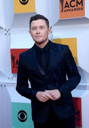 Country Music Awards in Las Vegas Singer Scotty McCreery attends the 51st annual Academy of Country Music Awards held at the MGM Grand Arena in Las Vegas, Nevada on April 3, 2016.  LAV20160403012 JIMxRUYMEN