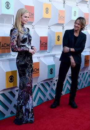 (L-R) Actress Nicole Kidman and singer Keith Urban attend the 51st annual Academy of Country Music Awards held at the MGM Grand Arena in Las Vegas, Nevada on April 3, 2016.  LAV20160403142 JIMxRUYMEN