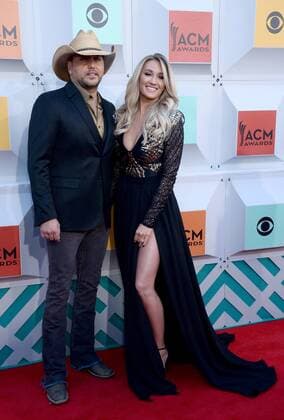 Country Music Awards in Las Vegas (L-R) Singer Jason Aldean and Brittany Kerr attend the 51st annual Academy of Country Music Awards held at the MGM Grand Arena in Las Vegas, Nevada on April 3, 2016.  LAV20160403203 JIMxRUYMEN