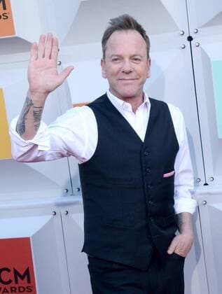 Country Music Awards in Las Vegas Actor Kiefer Sutherland attends the 51st annual Academy of Country Music Awards held at the MGM Grand Arena in Las Vegas, Nevada on April 3, 2016.  LAV20160403254 JIMxRUYMEN
